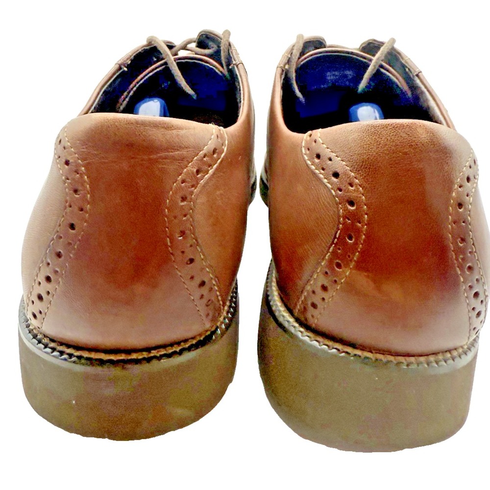 Rockport Mens Kinetic Air Saddle Oxford Brn Leather Lace Up Dress Shoes Size 11W - Picture 5 of 9